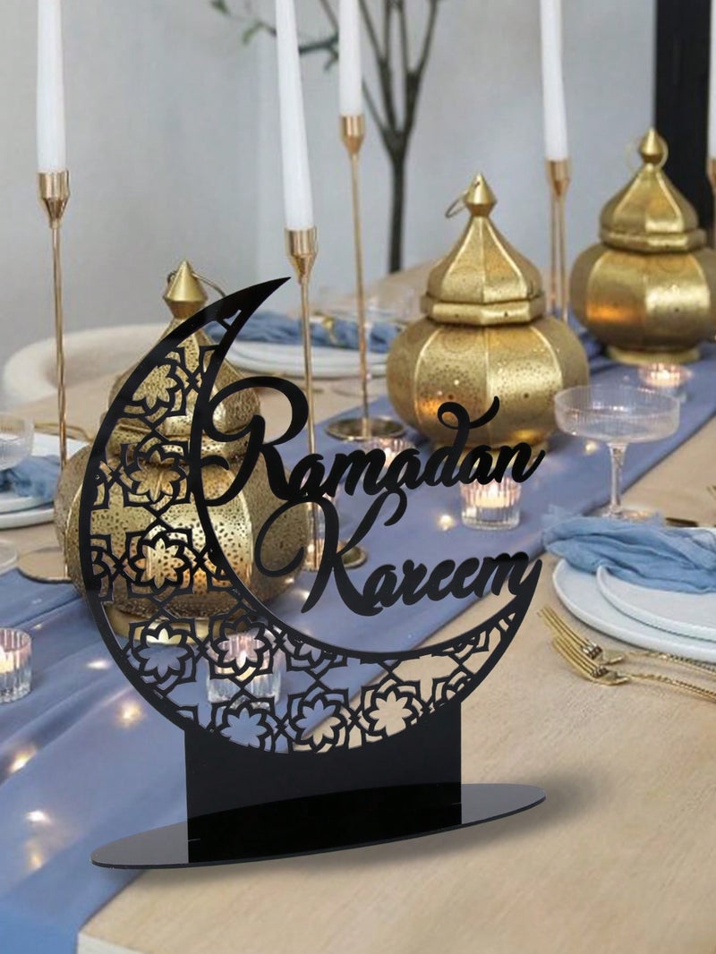 زينه رمضان أكريليك على شكل هلال – ديكور طاولة إسلامي لشهر رمضان والعيد - Image 5